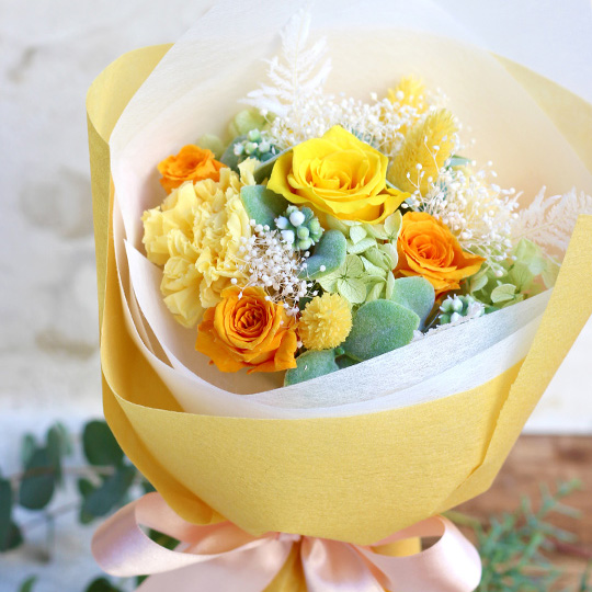 good luckブーケ(イエロー) /花束プリザーブドフラワー【送料無料】