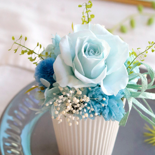 ローズカップ(ライトブルー)/プリザーブドフラワー