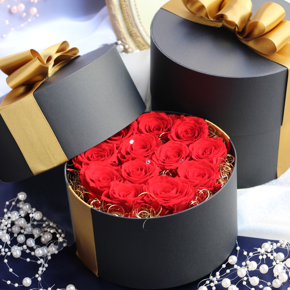 12輪の赤バラ サプライズBOX 告白(レッド)/プリザーブドフラワー【送料無料】