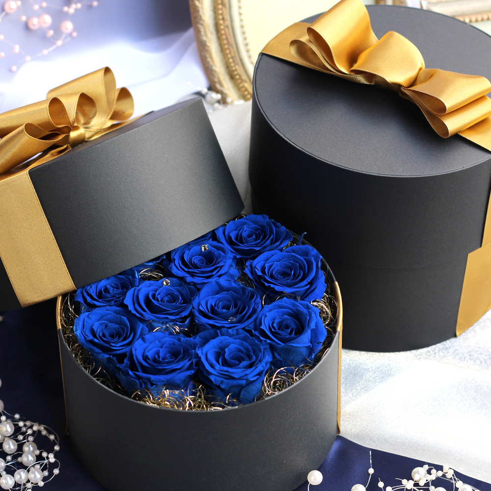 12輪の青バラ サプライズBOX 告白(ブルー)/プリザーブドフラワー【送料無料】