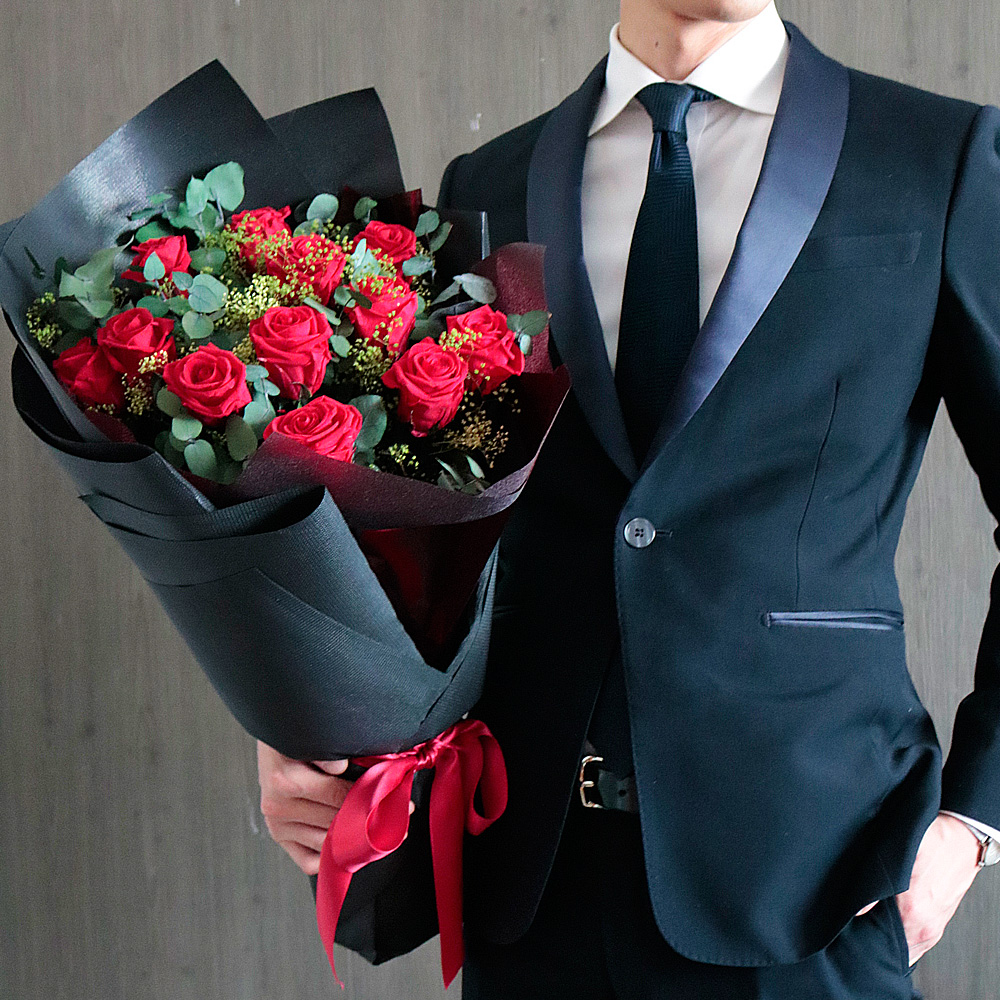 make you happy /赤バラ12本の花束プリザーブドフラワー【送料無料】