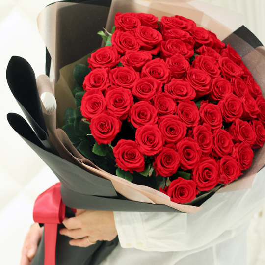 永遠-50本の赤バラ花束-/プリザーブドフラワー 【送料無料】