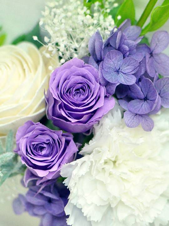 プリザーブドフラワー 仏花 紫 シンプル 女性　男性 お供え花