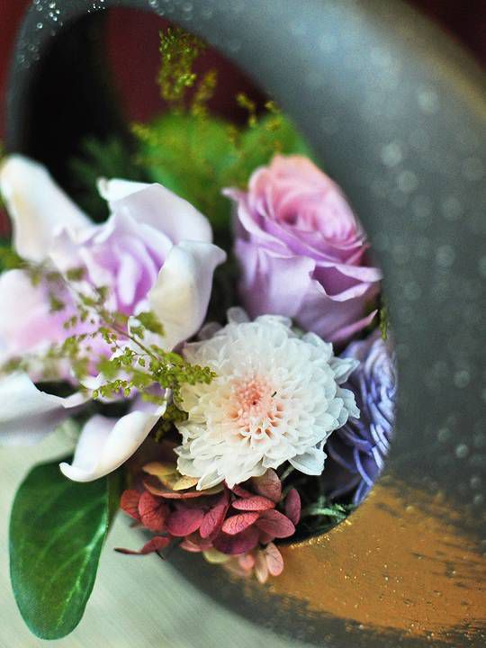 プリザーブドフラワー 和風 紫 古希 喜寿 卒寿 和のお花
