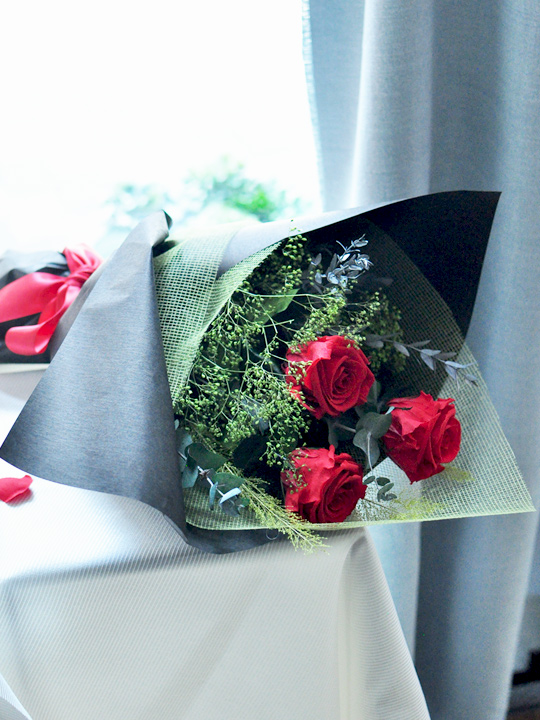 プリザーブドフラワー 花束 大きい 赤バラ プロポーズ