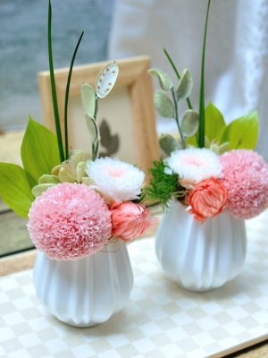 お供え 馳せる想い 1対セット プリザーブドフラワー 送料無料 プリザーブドフラワーの通販は大阪の専門店フルールドゥマカロン