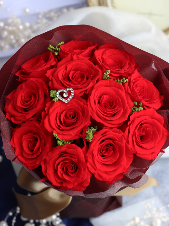 プリザーブドフラワー プロポーズ 花束 赤バラ 12本 結婚　クリスマス　