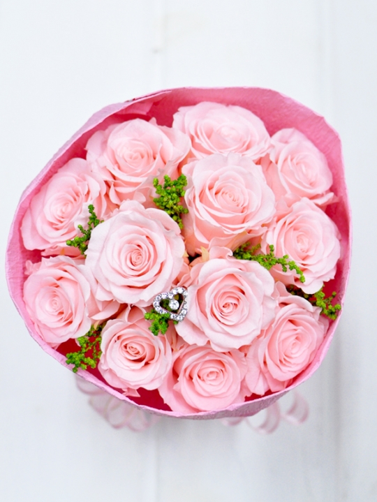 プリザーブドフラワー 花束 ピンク薔薇  プロポーズ