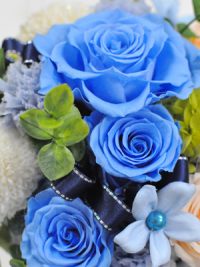 青い薔薇と水色のジャスミン